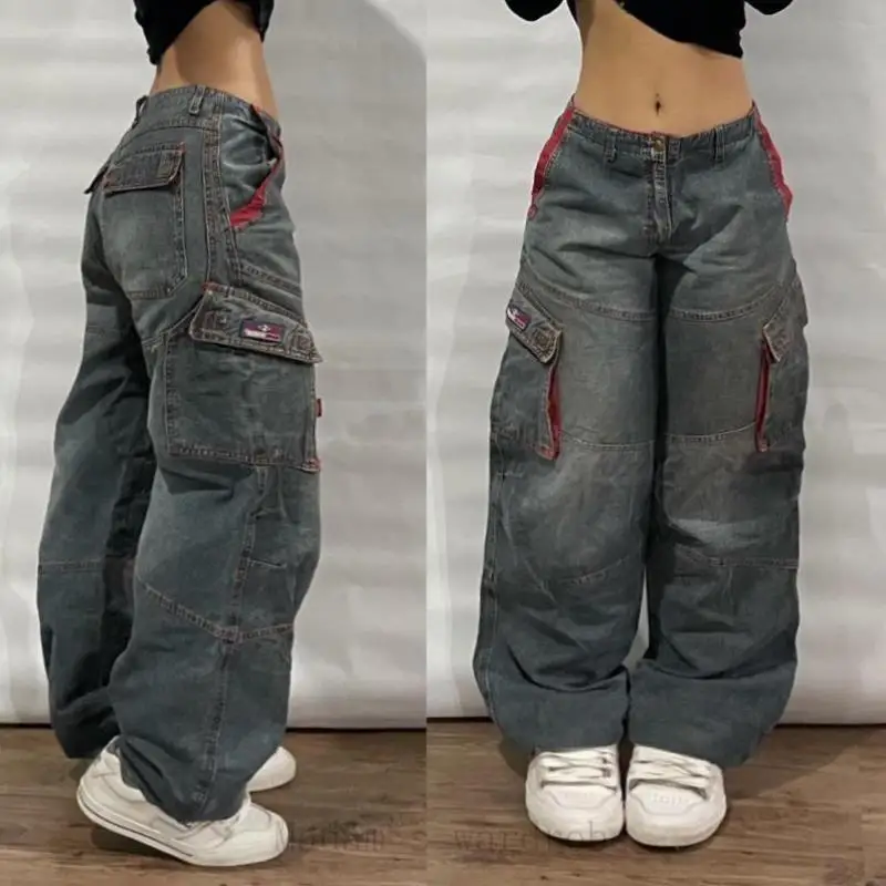 

Loose Wideleg Jeans Street Sle Comfortable Low Waist Dstring ex Casual Denim Trousers Non Sinkable plus Size