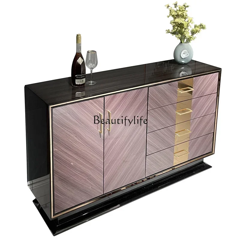 

55Italian light luxury bedroom TV cabinet Hong Kong-style entrance minimalist solid wood dining side cabinet