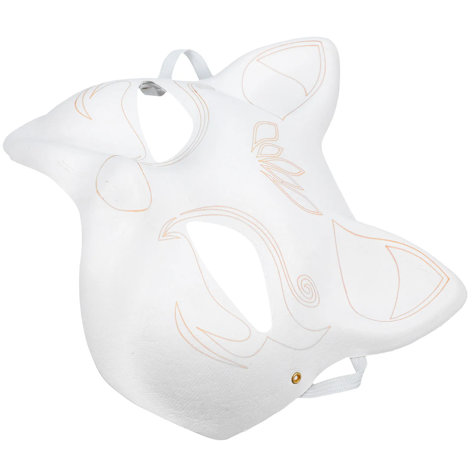 Unpainted Cat Face Mask White Paper Pulp Lightweight Blank DIY Masquerade Mask for Women Cosplay Party Decor Craft Painting