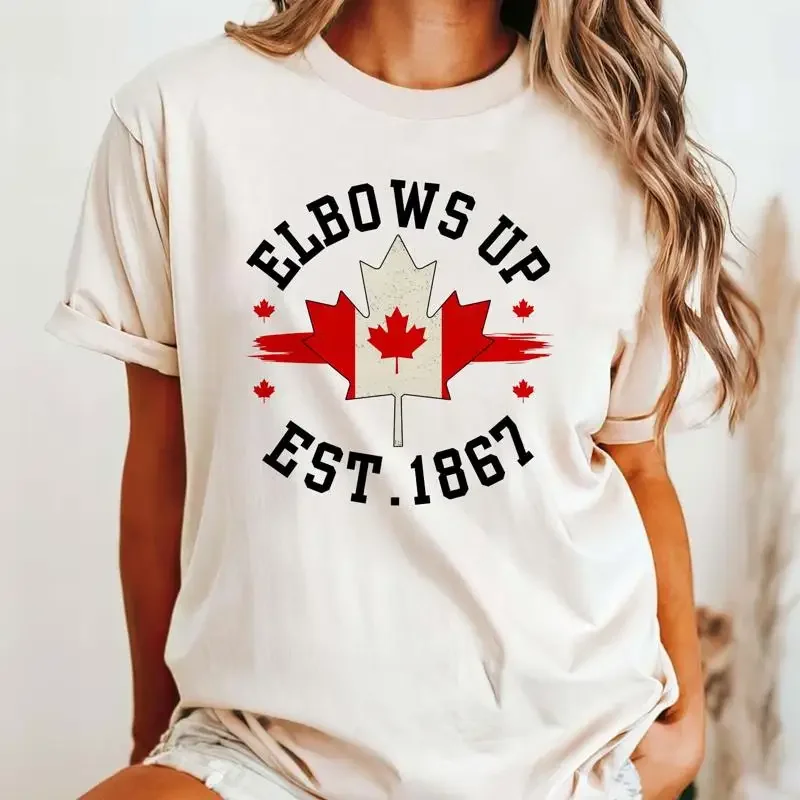 Elbows Up Canada T Shirt True North Strong and Free Canadian Hockey Culture Proud Not for Sale Never the 51st State