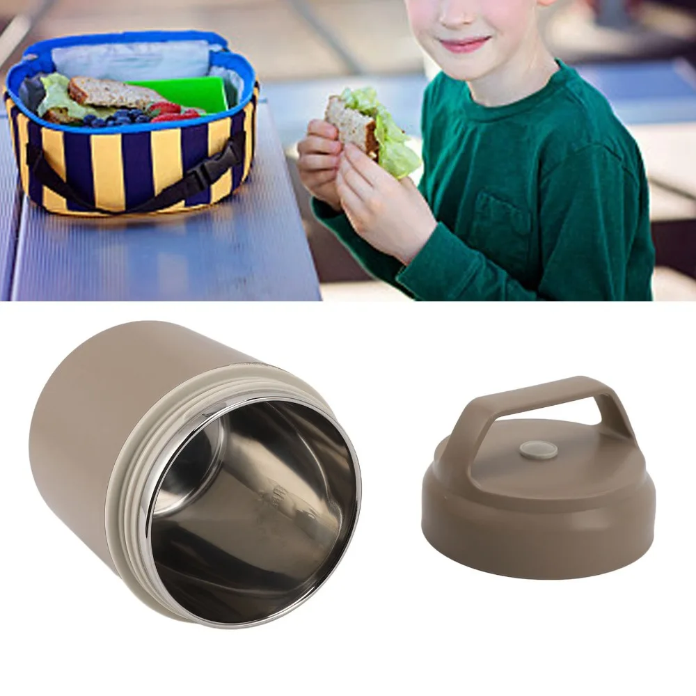 Practical 304 Stainless Steel Round Lunch Container 420ml Lunch Storage Container Insulated Food Storage For Office