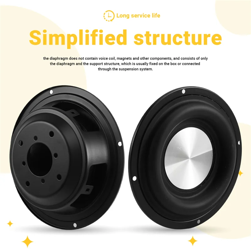 A26F-DIY Audio 5.25 Inch Bass Diaphragm Radiator With Bracket Passive Shock Basin Fake Speaker CD Pattern Radiation Basin