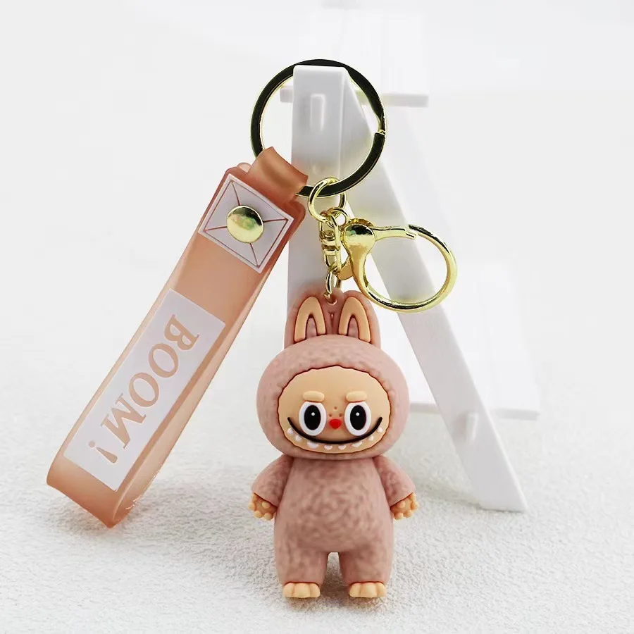 Cute sheep Keychain for Car Keys Doll The Monsters Bunny Labubu Key Chain Anime Accessories Keychains Bags Jewelry Wholesale