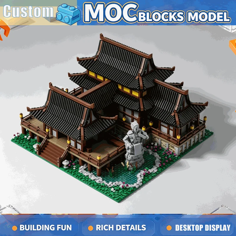 10888PCS Traditional East Asian Temple Architecture Building Blocks MOC Model Custom Assembly Creative Educational Display Gift