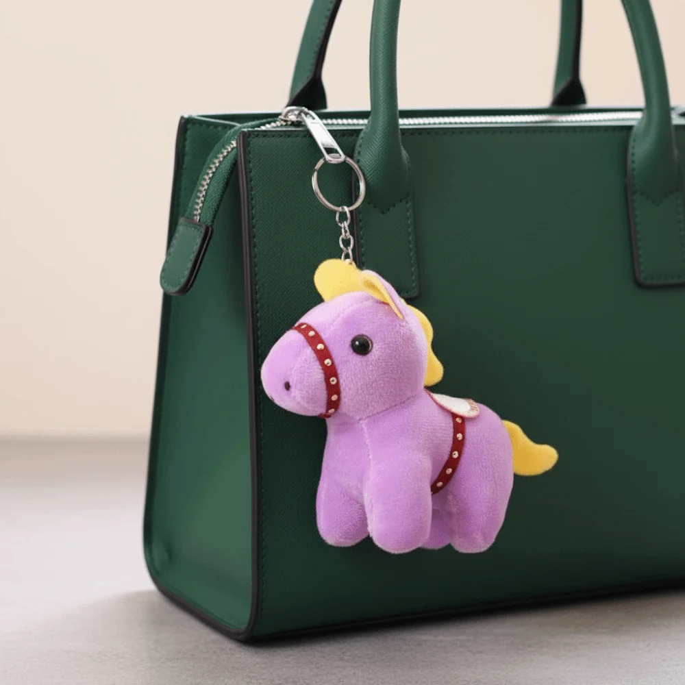 Ciondolo pony cartone animato bambola steed portachiavi animale di peluche in stile cinese bambola mascotte ciondolo zaino portachiavi cavallo di peluche