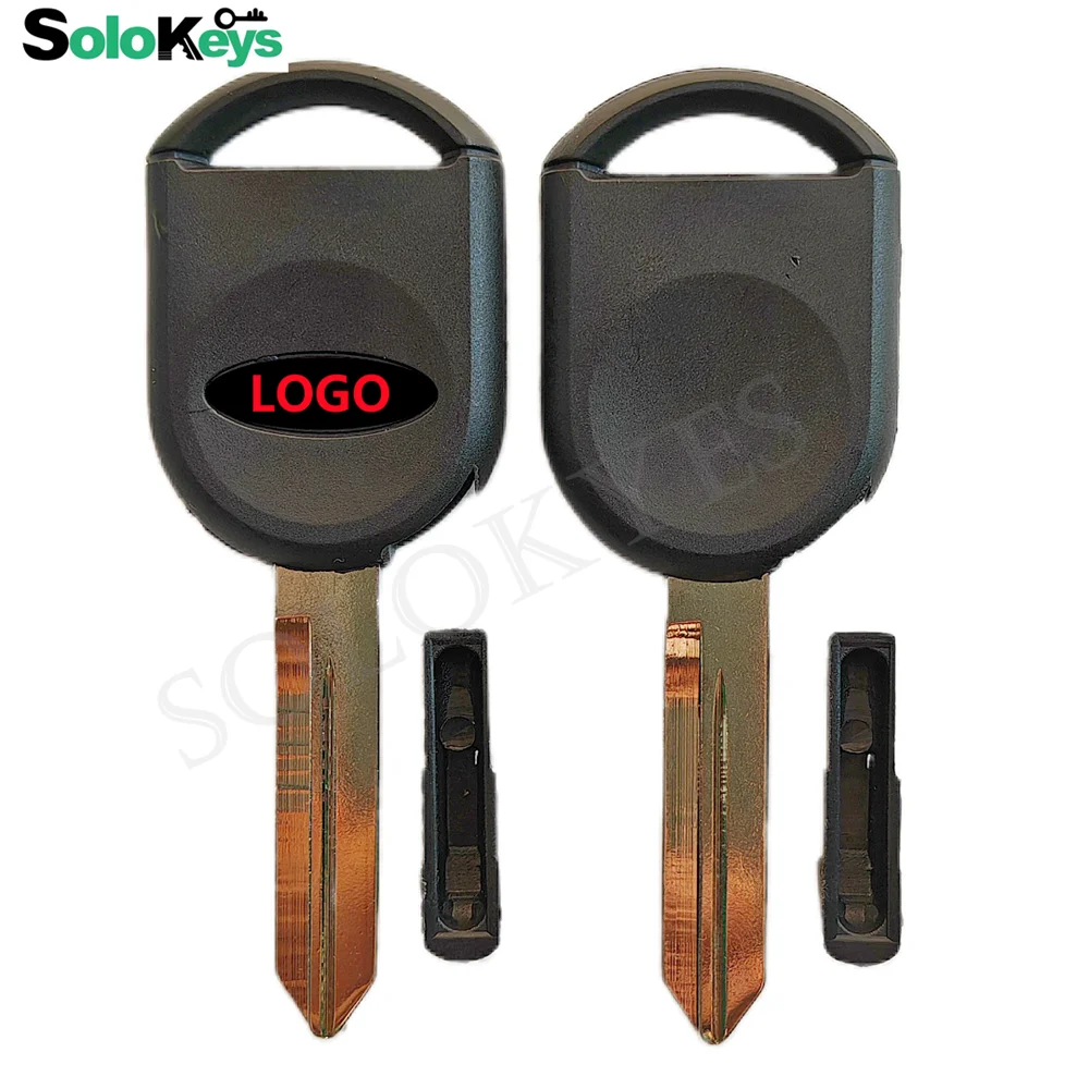 10Pcs/Lot SOLOKEYS Replacement Transponder Key Shell Fob For Ford Taurus  Holder Brand New Blank Uncut Blades With LOGO