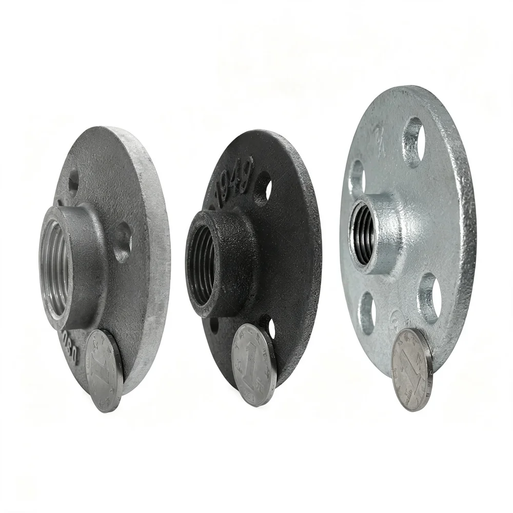 1Pcs Iron/aluminum Alloy/malleable Cast Iron Pipe Fittings Wall Mount Floor Antique DN15-DN50 Flange Piece Hardware Tool Flanges