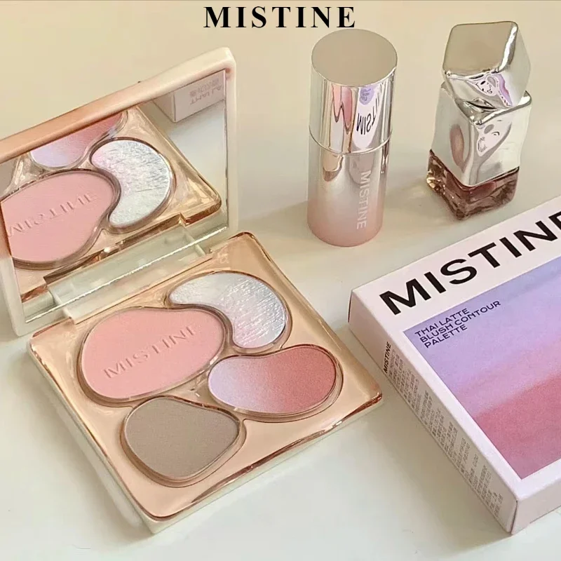 MISTINE 3IN1 Milk CoffeeHighlight Shadow Blusher Concealer Highlight Palette Expansion Cheek Longlasting Natural Face Makeup Kit