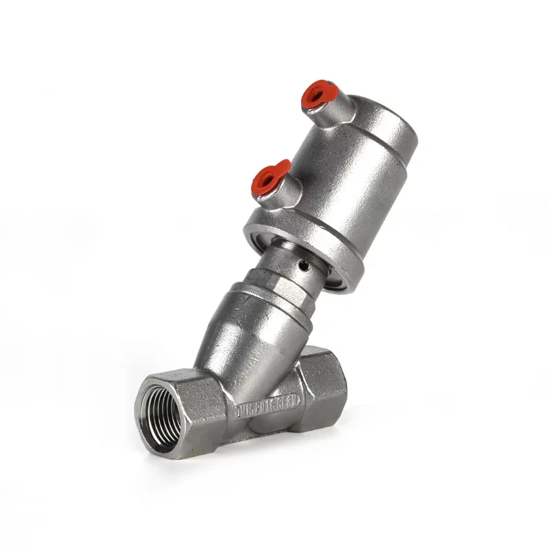 Pneumatic Stainless Steel Finish DN15 Angle Seat Valve with Threaded Connection for High Temperature Resistant Filling Machine