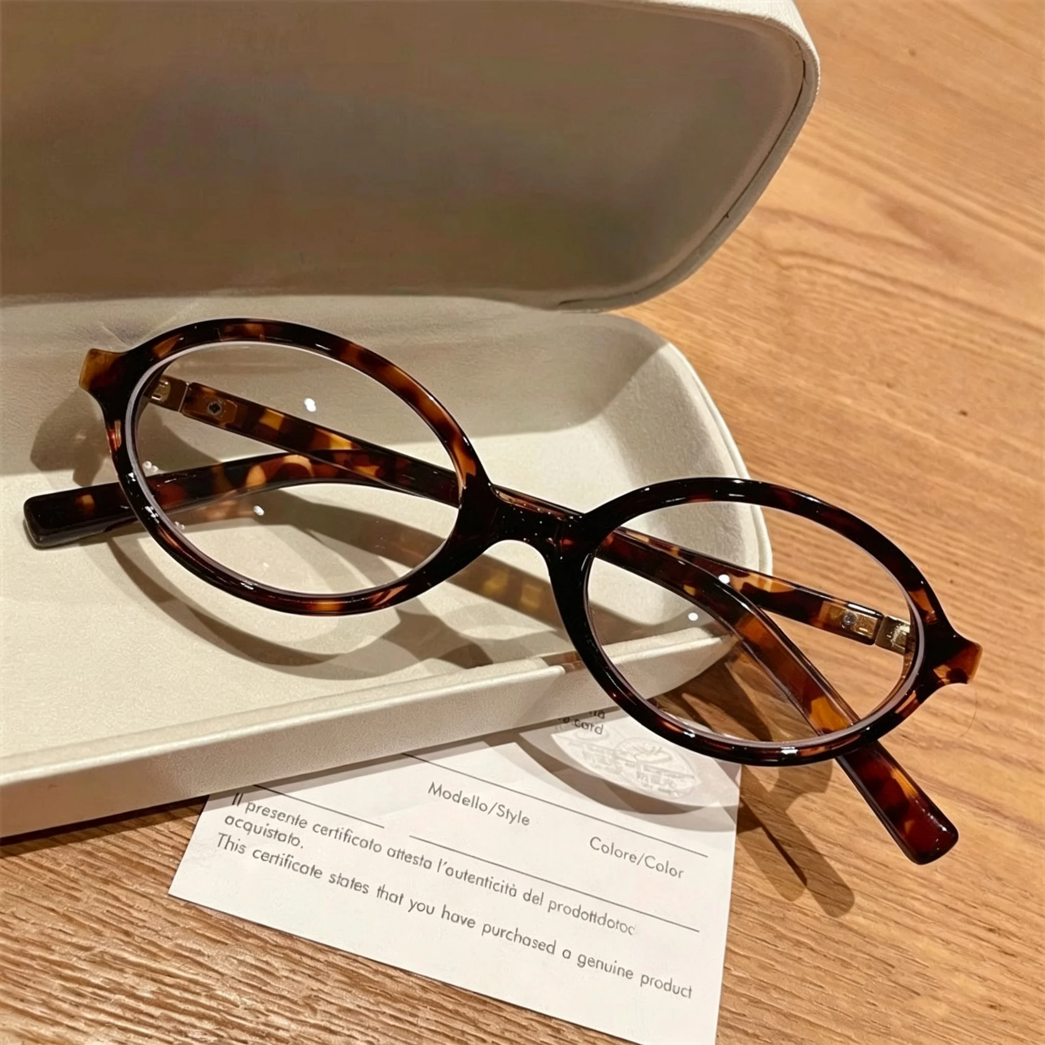 Vintage Oval leopard color Anti Blue Light Eyeglasses Myopia 0 To -4.0 Diopters Clear Lens Fashion Computer Glasses for Women