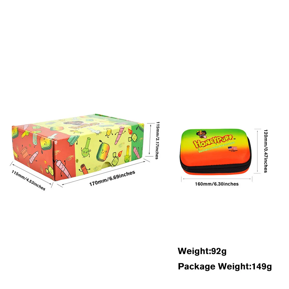 HONEYPUFF Canvas Herb Container Bag Wallet 120*160MM Portable Multifunctional Semll Proof Storage Container Case