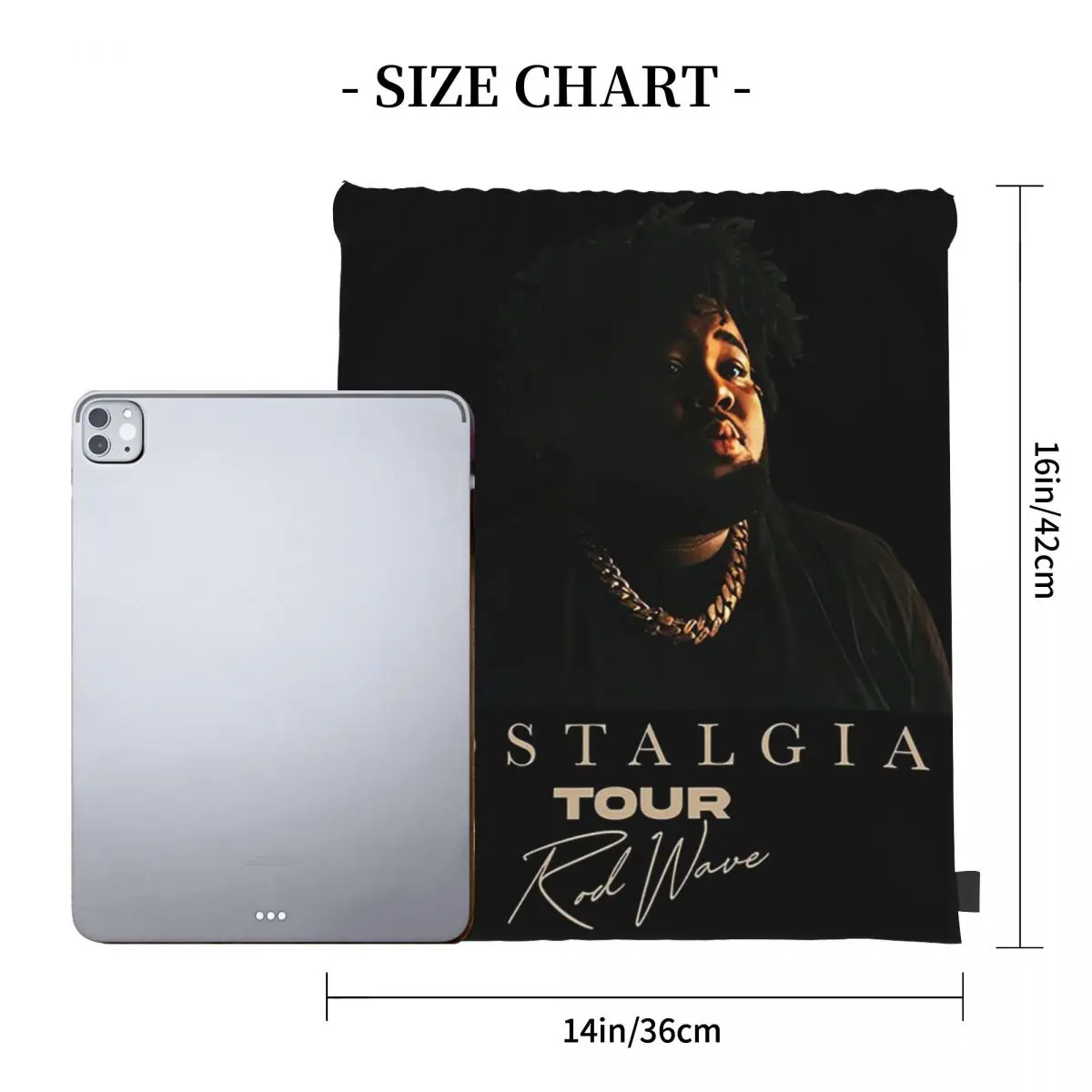 Rod Wave Nostalgia Tour Rap กระเป๋าเป้สะพายหลังกระเป๋าสตางค์ Drawstring Bundle กระเป๋าเก็บกระเป๋ากระเป๋าหนังสือสําหรับชายหญิงนักเรียน