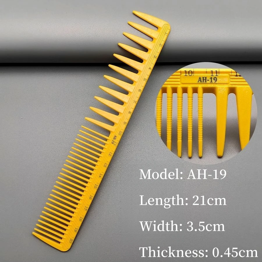 Breiter Zahnkamm mit Skala, Friseur-Haarschnittkämme, strukturierte Haarbürste für Herren, Friseursalon, grobe Zähne, Haarschneide-Styling-Bürste – Detail 13
