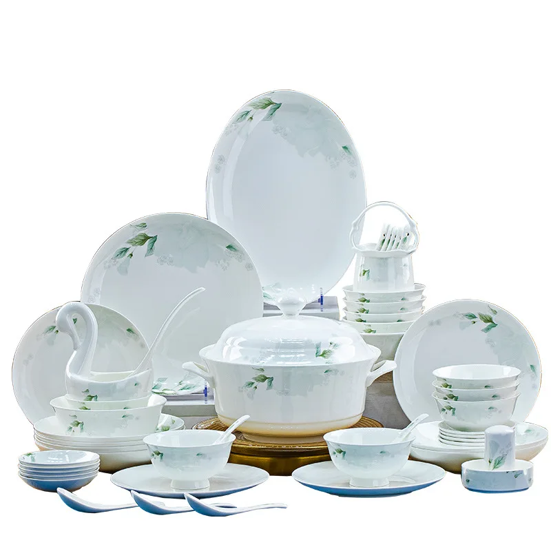 

New, high temperature underglaze color, dish set, household, simple, ceramic dishes and bone china.