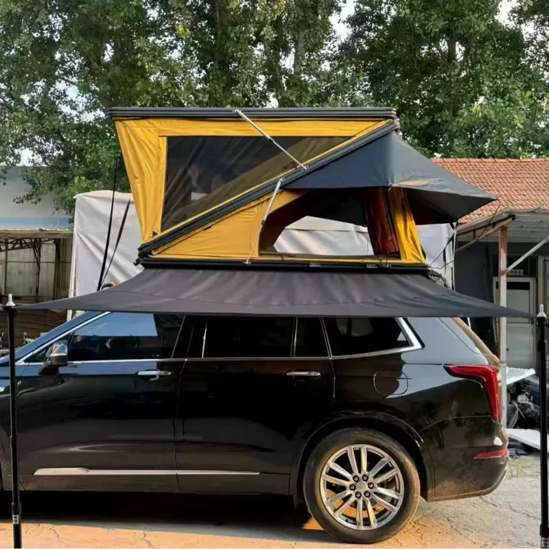 Fully Automatic Quick-deployment Waterproof Sun-proof Four-season Double-layer Z-shaped Aluminum Alloy Triangular Rooftop