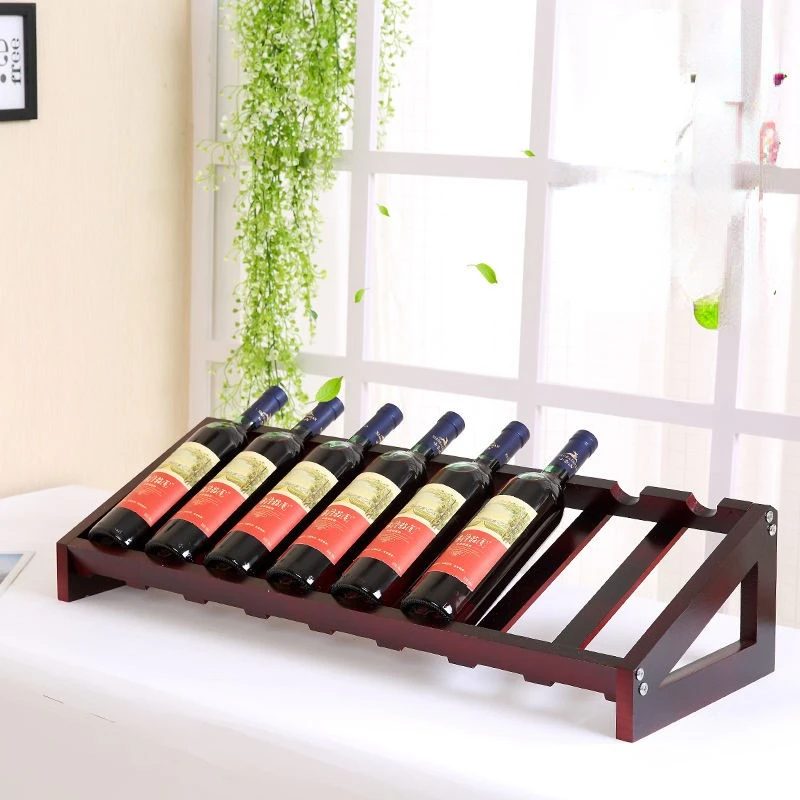 

Tabletop Red Bordeaux Display Stand Wooden Vessel Rack for Reception Room Cupboard Ornamental Liquor Shelf for Connoisseurs