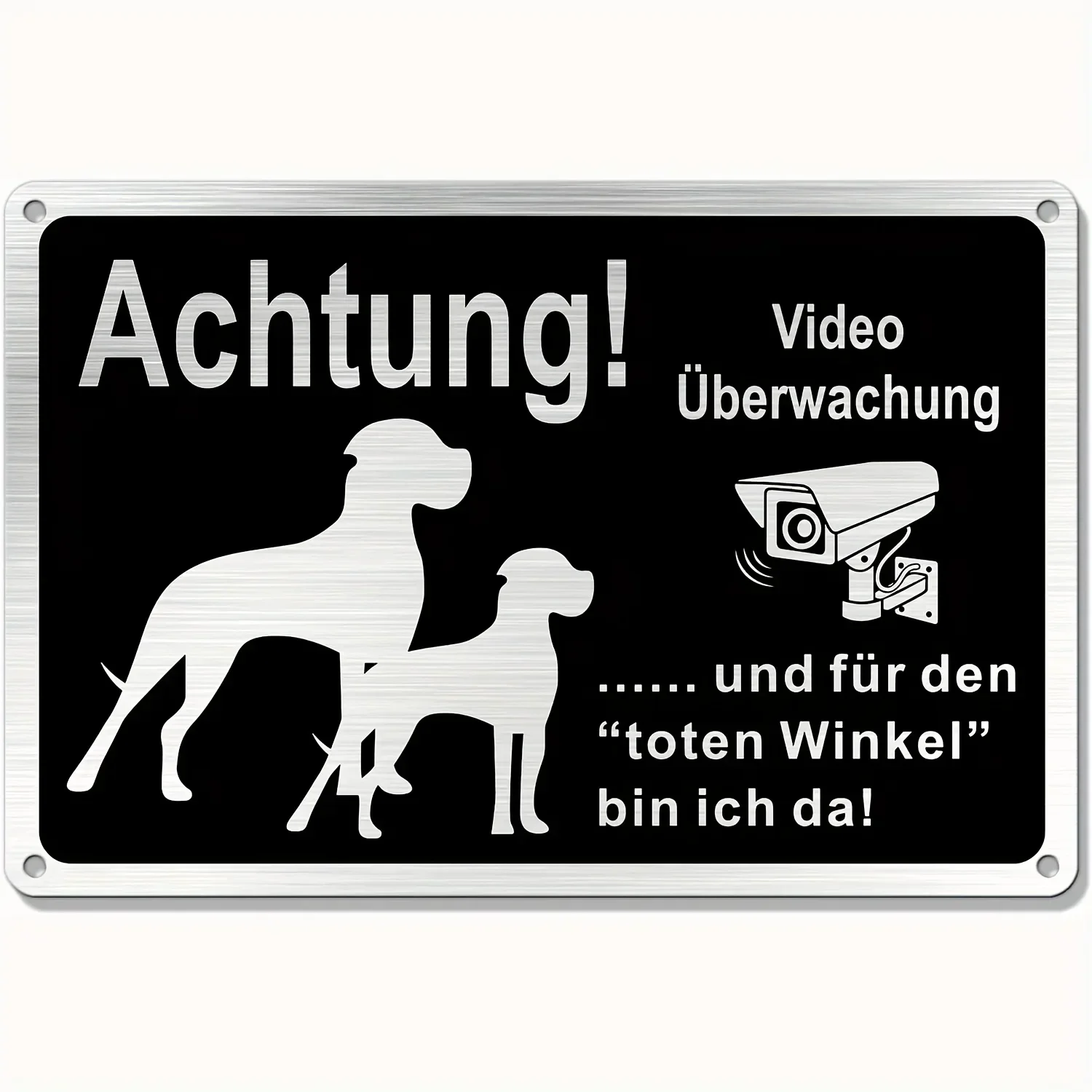 1pc Vintage Metal Wall Sign 8x12 Inch - Watchful Dog Security Decor, No Electricity Rustic Wall Art for Home,、