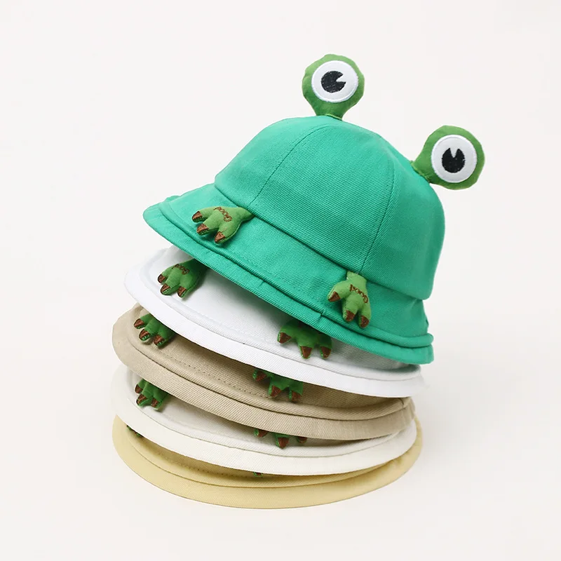 2023 New Parent-Child Frog Bucket Hats With Eyes Summer Foldable Lightweight Sun Hat Fishing Caps For Women Teens Adult Kids