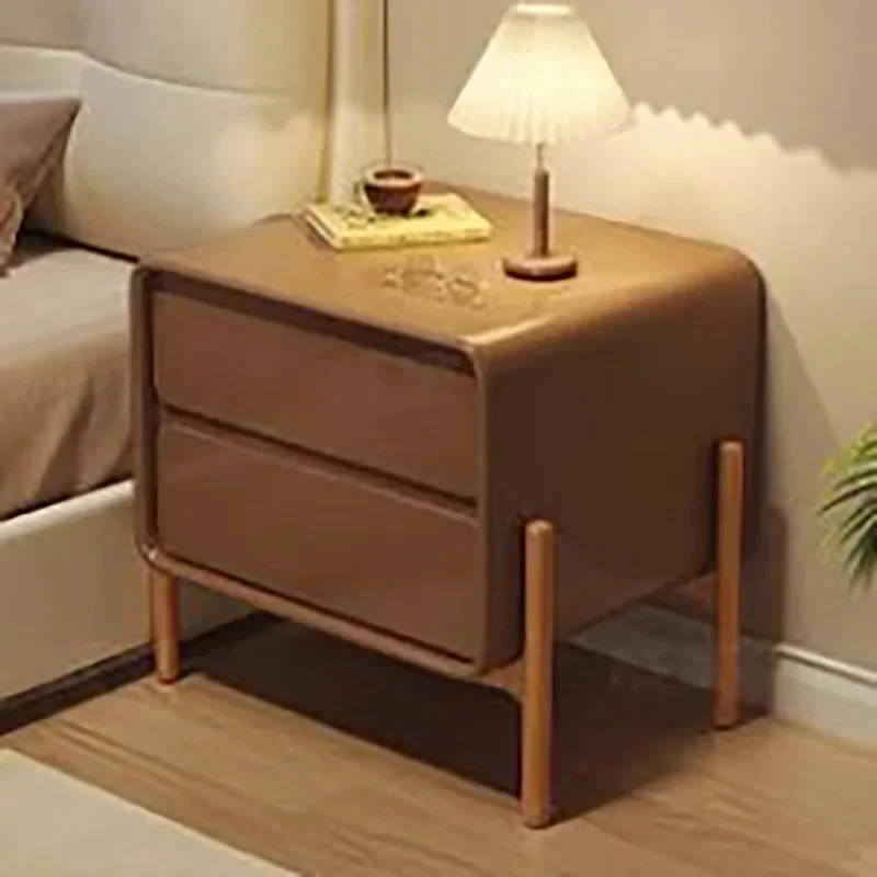 Wood Bedroom Nightstand Modern Bedside Storage Minimalist Home Nightstands Drawers Table Mesitas De Noche Hotel Furniture