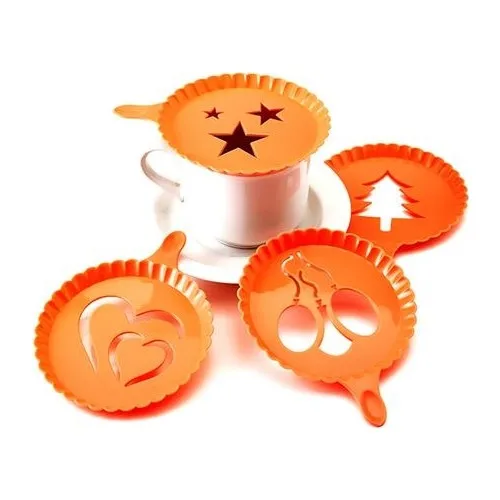 Dnzstore Color Coffee Decorating Templates-4lü Magic Ornament Template