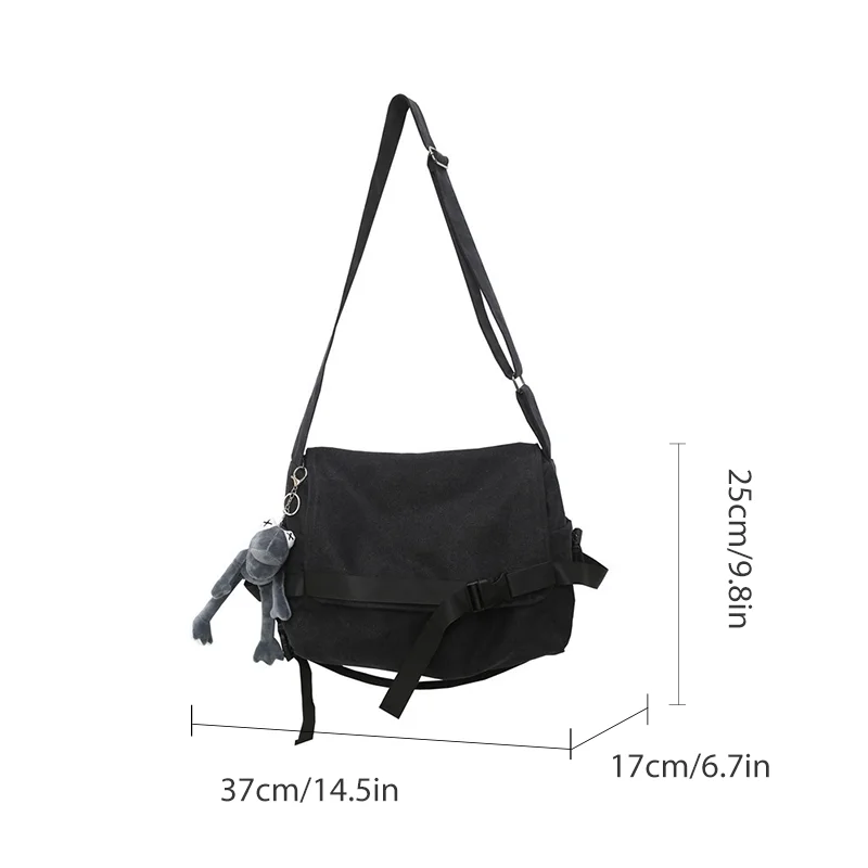 Rilibegan Canvas Crossbody Bag Men's and Women's Large Capacity Shoulder Bag Casual Messenger Bag Fashion Student Crossbody Bag