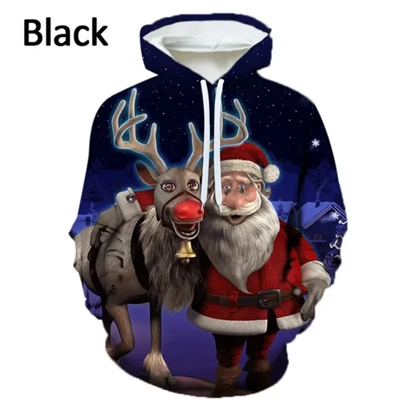 Heren Kerst Hoodies 3d Print Santa Claus Pullover Grafische Sweatshirts Unisex Casual Grappig Hoodie Heren Streetwear Top