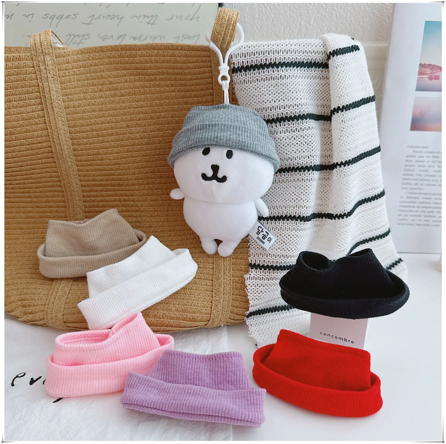 

10-17cm Kawaii Mini Idol Doll Clothes 7 Color Hat Can Choose Cute Soft Fluffy Hat Plush Doll Clothes Accessories Toys Gifts
