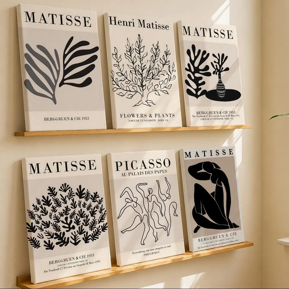 H-henri Matisse Framed Wall Painting Wooden Framed Canvas Poster Wall Art HD Waterproof Print Home Decor