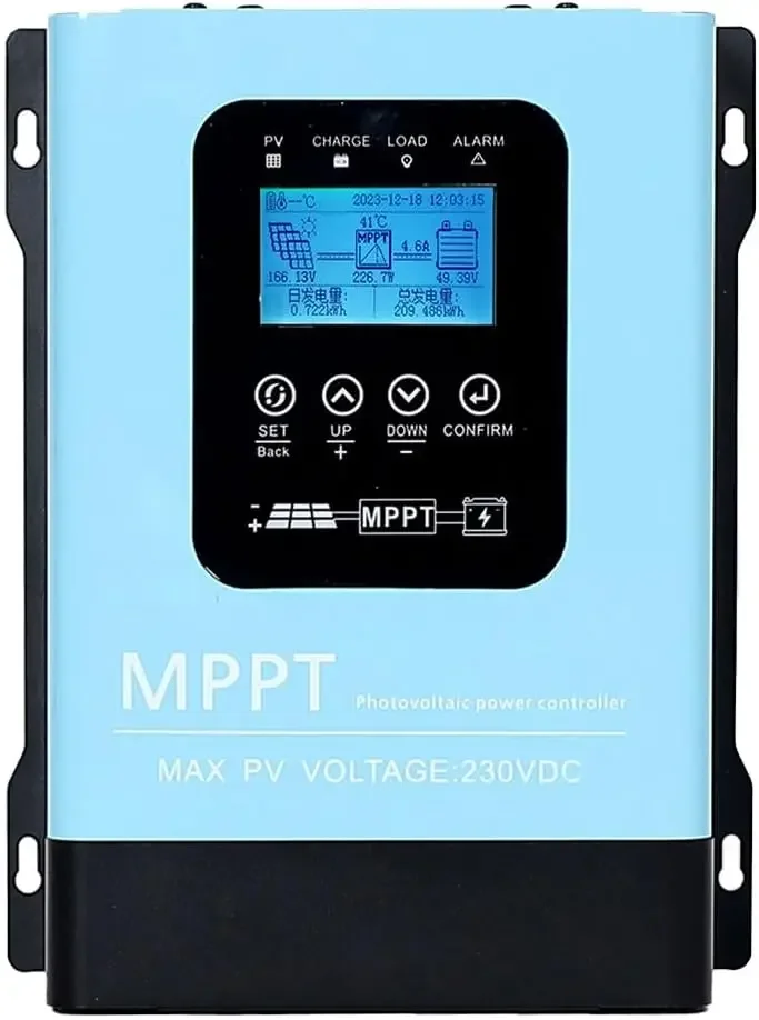 60A MPPT Solar Charge Controller,12V 24V 36V 48V 60V 72V 84V 96V Solar Battery Regulator PV Max 230V for Sealed Lead Acid Gel