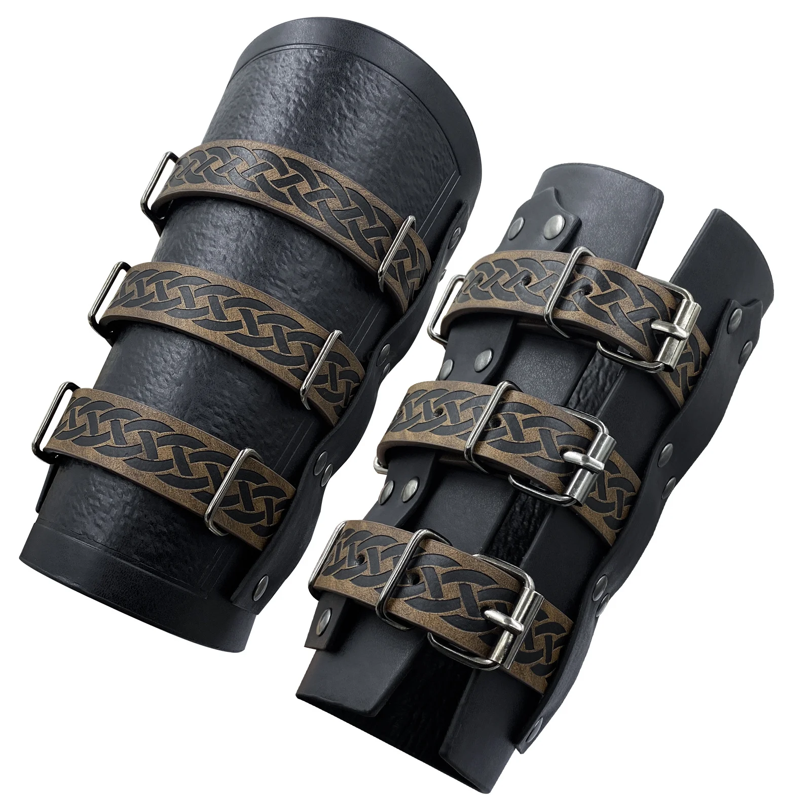 

Leather Wristbands with Rivet Drawstring Design Armguards Medieval Cosplay Armor Vintage Gloves Punk Costume Props