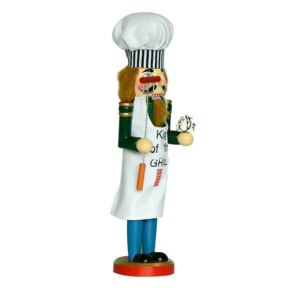 

Chef's Nutcracker Car Decor Cartoon Cook Adornment Party Gift Modeling Interior Ornament Home Ornaments Wood Adorable Wooden