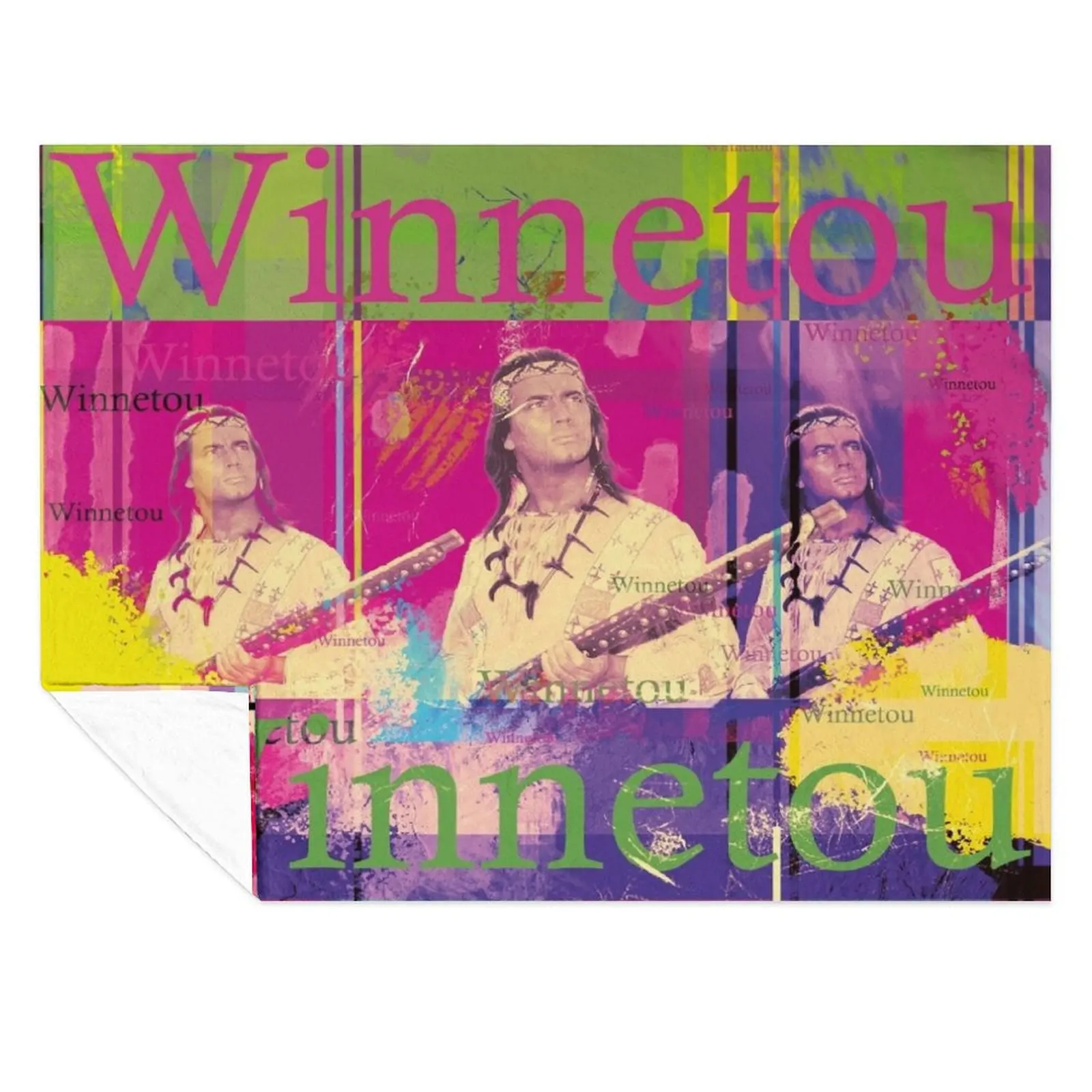 

Winnetou portrait, famous Karl May character, Indian chief of the Apaches Throw Blanket Picnic Blankets
