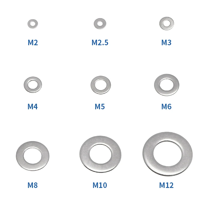 180 Pz 304 Rondelle In Acciaio Inox O Ring Elementi di Fissaggio Set Guarnizioni M2 M2.5 M3 M4 M5 M6 M8 M10 Rondella Piatta Occhielli Rondelle