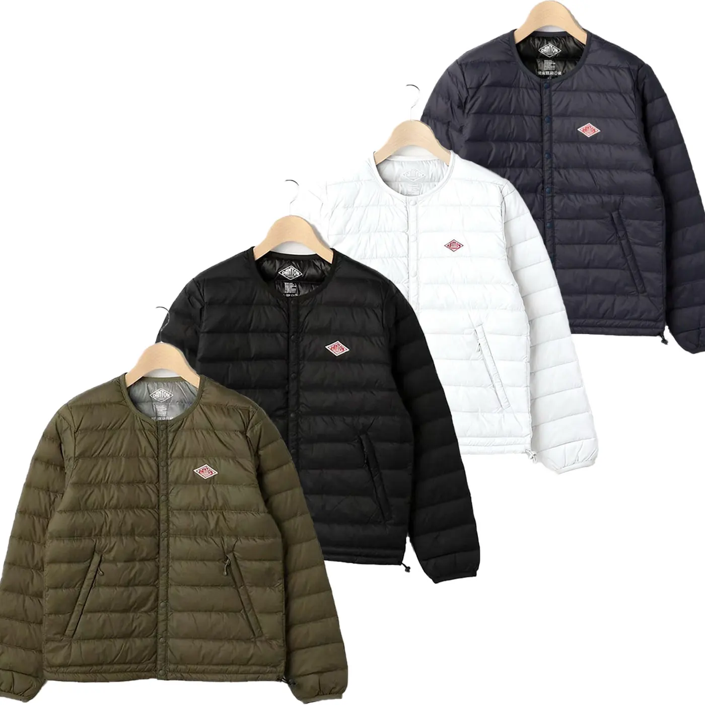 

DANTON light and thin storage collarless waterproof warm liner men's and women's Japanese short outdoor ribs down jacket