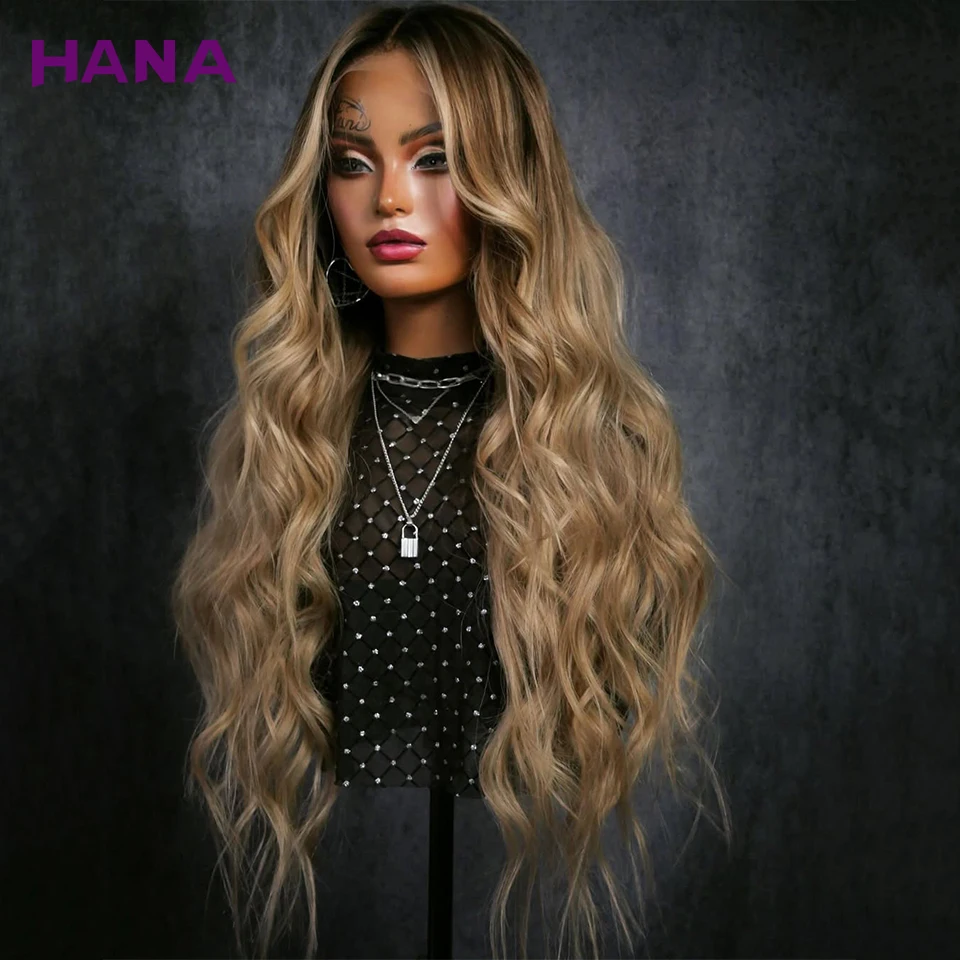 

Highlight Ash Blonde Color Transparent Lace 13x4 13x6 Body Wave Lace Frontal Wig PrePlucked Remy 5x7 Lace Closure Human Hair Wig