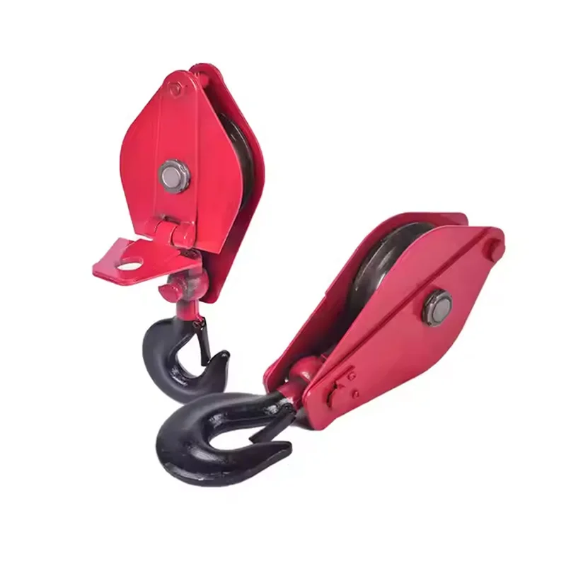 0.5-5T Crane Hook Pulley Lifting Hoist Single Wheel Pulley Block Heavy Duty Crane Single Sheave Pulley Block with Snatch Block