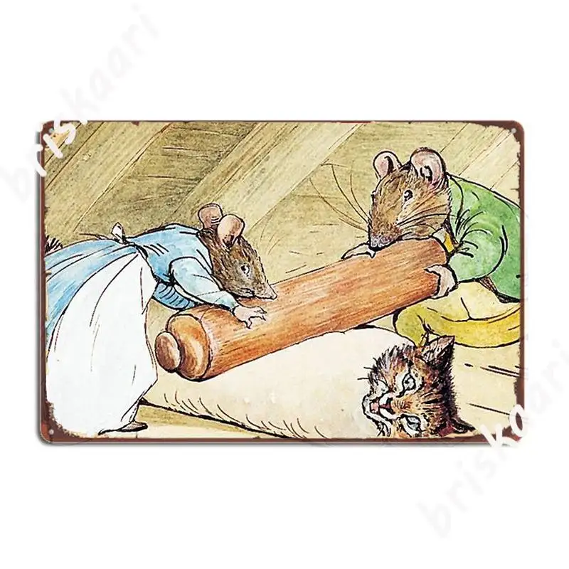 The Tale Of Samuel Whiskers Or The Roly Poly Pudding Beatrix Potter Metal Sign Home Garage Decoration Custom Tin Sign Poster