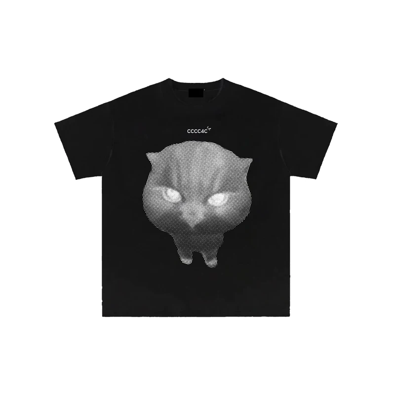

Men's T-shirt pure cotton just staring at you funny funny cute cat print T-shirt Harajuku y2k casual O-neck short sleeve unisex