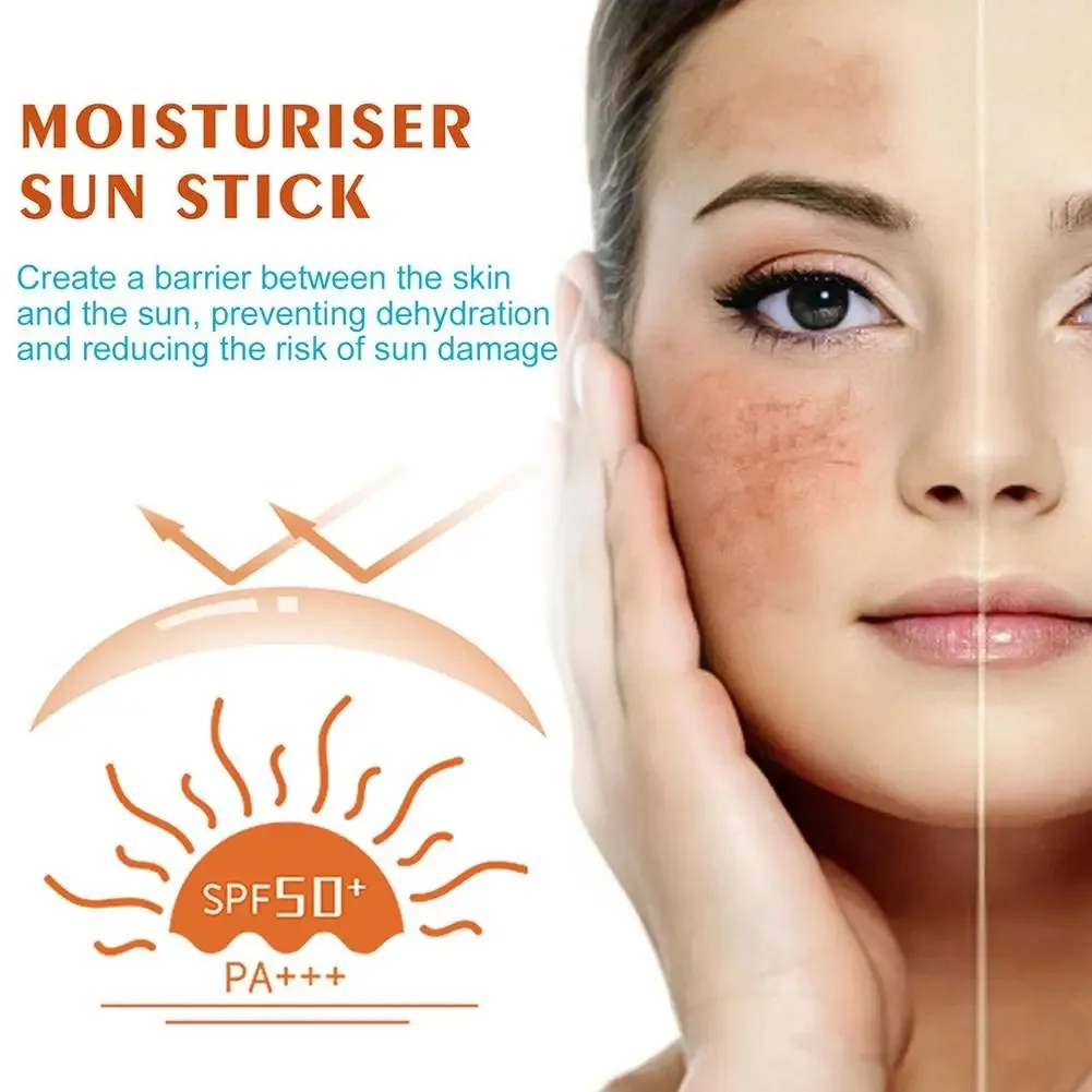 SPF50+ Facial Sunscreen for All Skin Types Waterproof Lightweight Effective  Resistant Long-lasting Moisturizing Sunscreen Stick