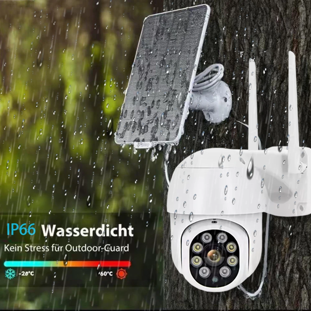 Tuya 5MP HD WiFi Solar Camera Outdoor IP66 Waterproof Wifi Camera Two Way Audio IR & Colorful Night Vision  Smart Home Security