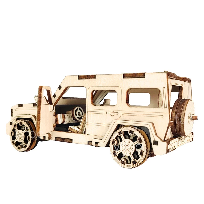 yffoo 3D Puzzle Military Toy Movable Jeep Assembly Model For Children Adult DIY Wooden Modeling Building Block Kits