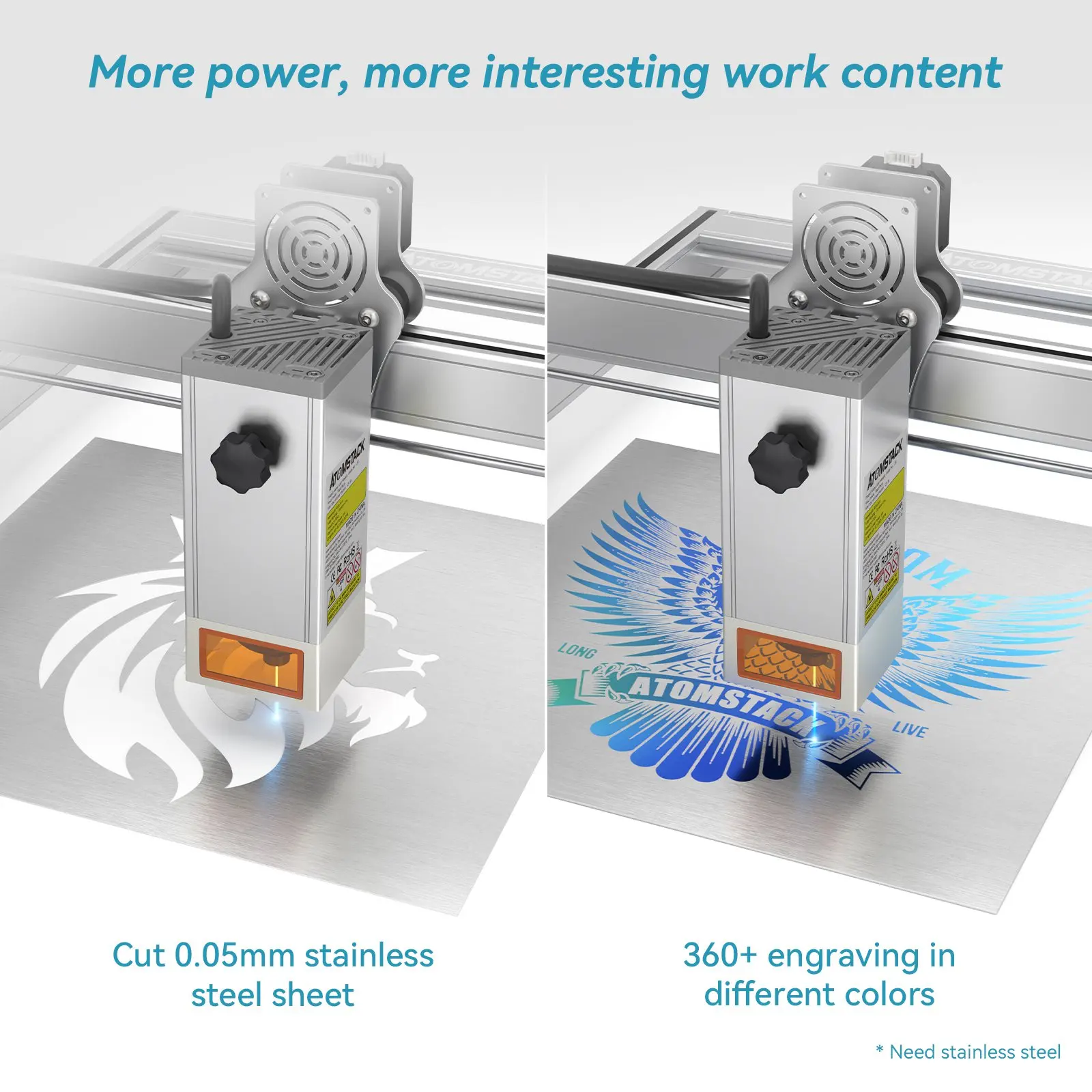 

ATOMSTACK M150 Module 160W 6 Diode Cores 0.08x0.1mm Spot Engraving Head for A40 X40 S40 X30 X20 S10 X7 A5 PRO DIY Engraver