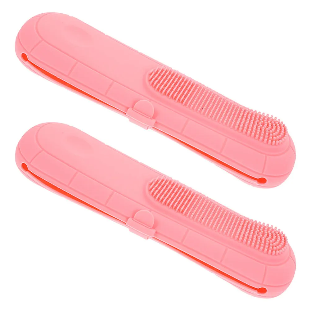 

2Pcs Portable Silicone Makeup Brush Holder Travel Organizer Case Cleaning Mat Brush Storage Bag Travel Essentials