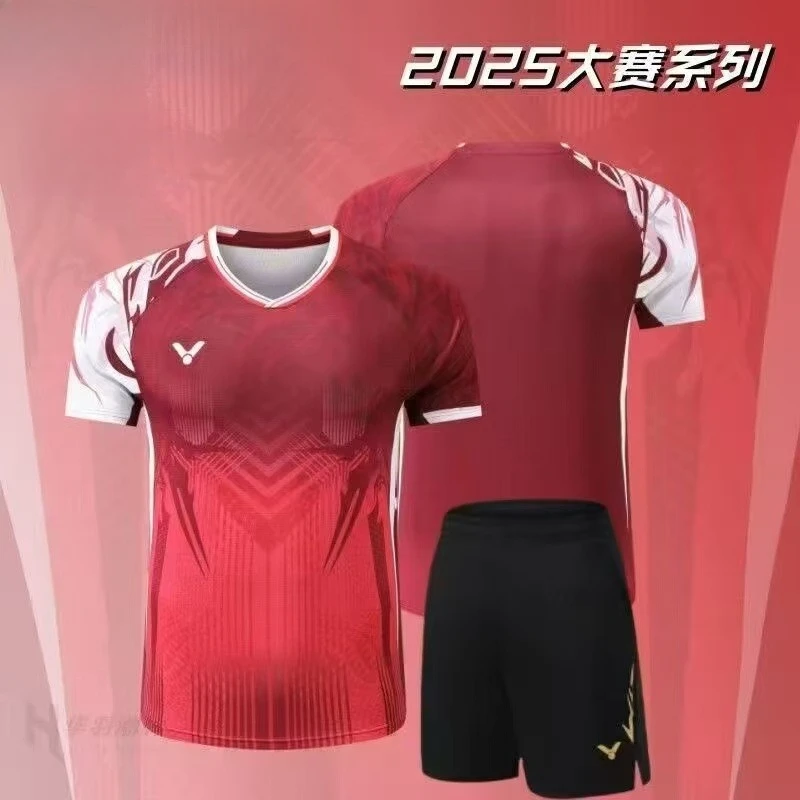 

2025 New For Victory Badminton Sports Short-sleeved T-shirt Comfortable Breathable Sweat-absorbent Durable Cool Custom Top