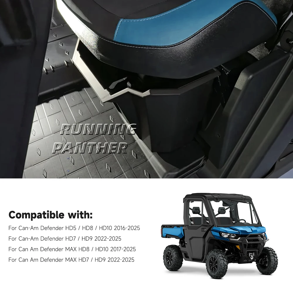 Pour Can-Am Defender MAX 2016-2025 HD5 HD8 HD10 HD7 HD9 UTV siège passager boîte de rangement côté sous-siège boîte amovible
