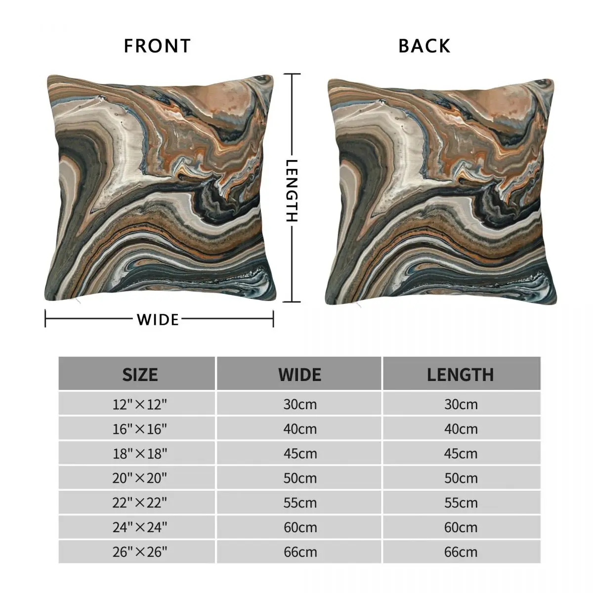 Copper Lines Square Pillowcase Polyester Linen Velvet Creative Zip Decorative Pillow Case Home Cushion Cover 45x45