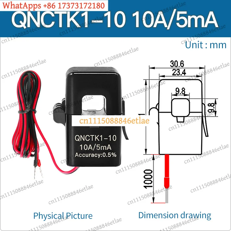 k3 QNCTK1-16 Split-Core Current Transformer, 100A Open Type CT Clamp Sensor for AC Current Monitor