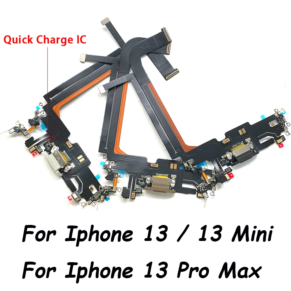 

1pcs USB Charger Port Connector Dock Charging Flex Cable With Mic Microphone For iPhone 13 Pro Max 13 Mini Replacement Part