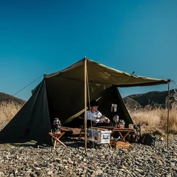 OneTigris ROC SHIELD Tent TC Version Configurable Camping Shelter with Poles Beach Tent for Bushcrafting Backcountry Retreat