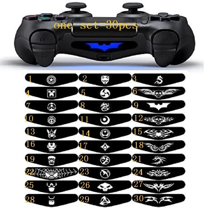 30pcs=1set sticker For PlayStation 4 PS4 slim pro LED Light Bar Cover Decal Skin Sticker Controller Led Lightbar Film Stickers